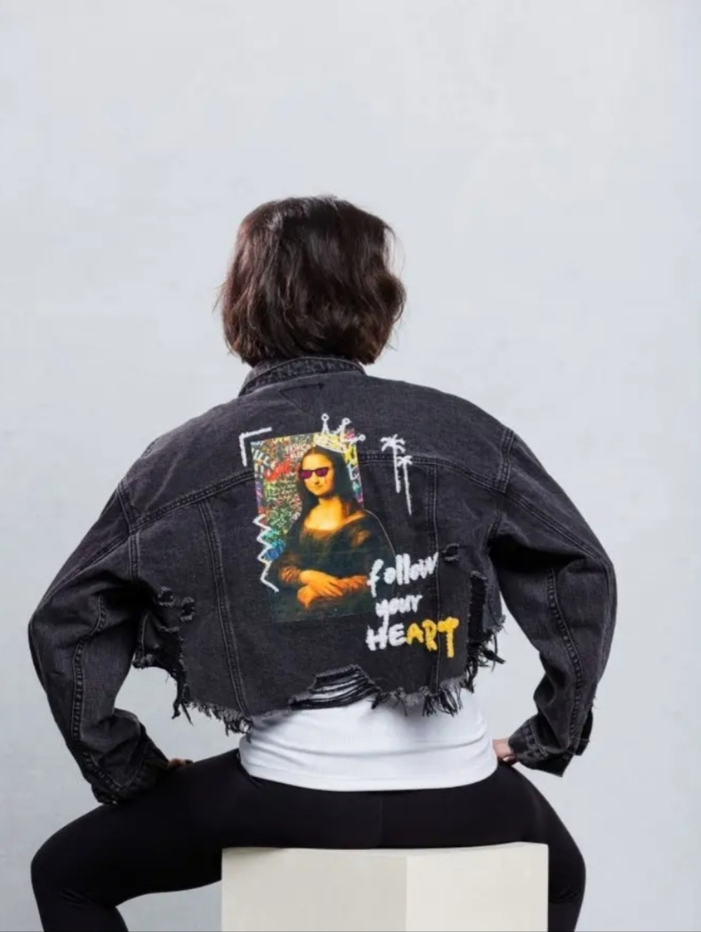 TRIO URBAN Mona Lisa  Cropped Denim Jacket